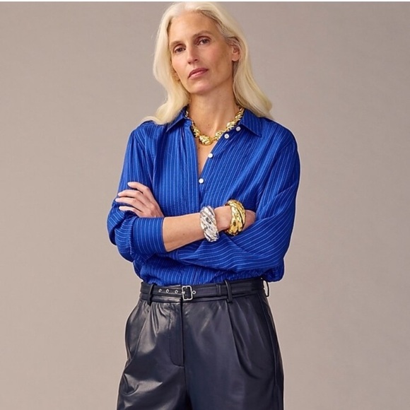 J.Crew Textured drapey button-up shirt BY680 size Small - Picture 9 of 11